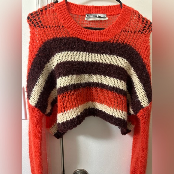 Urban Outfitters Kimchi Blue Striped Open Knit Cropped - Picture 8 of 8